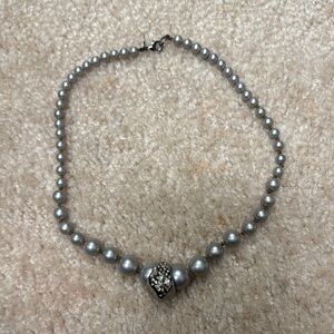Elegant Silver Pearl Necklace